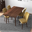 Alpen Mid Century Modern Solid Wood Walnut Kitchen Table and Chairs for 4
