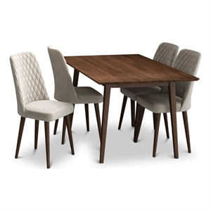 Alpen Mid Century Modern Kitchen Table and Chairs for 4