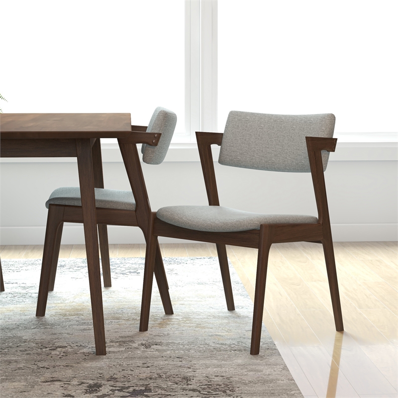 Adir Modern Style 5 Piece Solid Wood Dining Room & Kitchen Set Walnut Brown