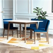Adir Modern Solid Wood Table and Blue Fabric Chair Dining Room & Kitchen Set
