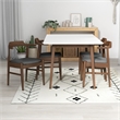 Adir Solid Wood Whitetop Table and Gray Fabric Chair Dining Room & Kitchen Set