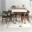 Adir Modern Solid Wood Table and Black Leather Chair Dining Room & Kitchen Set