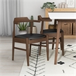 Adir Modern Solid Wood Table and Black Leather Chair Dining Room & Kitchen Set