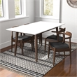Alpen Modern Solid Wood Table and Black Leather Chair Dining Room & Kitchen Set
