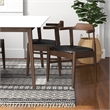 Alpen Modern Solid Wood Table and Black Leather Chair Dining Room & Kitchen Set