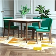 Adir Modern Solid Wood Table and Green Velvet Chair Dining Room & Kitchen Set