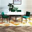 Adir Modern Solid Wood Table and Green Velvet Chair Dining Room & Kitchen Set
