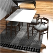 Alpen Modern Solid Wood Table and Gray Fabric Chair Dining Room & Kitchen Set