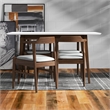 Alpen Modern Solid Wood Table and Gray Fabric Chair Dining Room & Kitchen Set