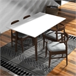 Alpen Modern Solid Wood Table and Gray Fabric Chair Dining Room & Kitchen Set