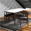 Alpen Modern Solid Wood Table and Gray Fabric Chair Dining Room & Kitchen Set