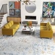 Fatin Mid Century Modern Living Room Velvet Sofa Set in Gold