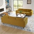 Fatin Mid Century Modern Living Room Velvet Sofa Set in Gold