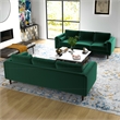 Fatin Mid Century Modern Living Room Velvet Sofa Set in Green
