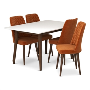 Adir Mid Century Modern 5 Piece Dining Room & Kitchen Set