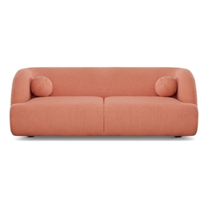 querno modern luxury japandi style boucle fabric curvy sofa couch in pink
