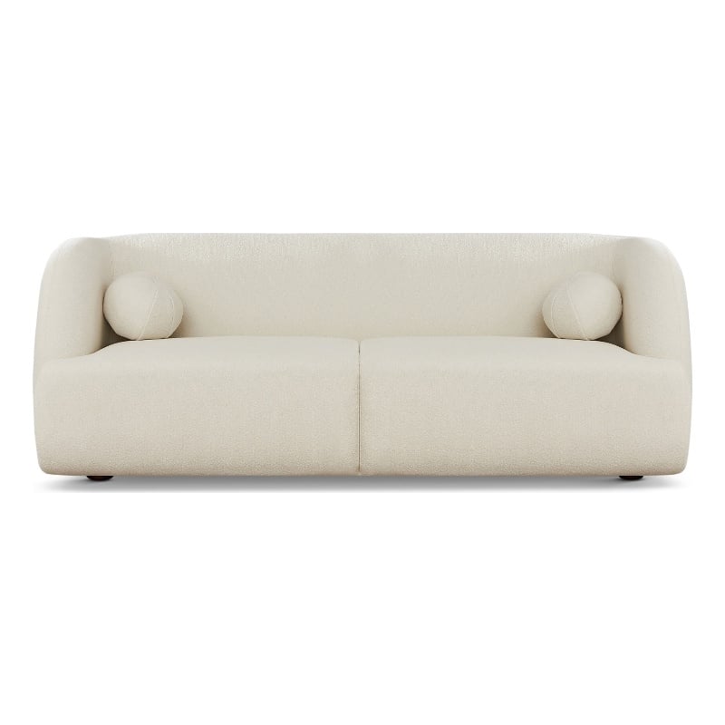 Querno Modern Luxury Japandi Style Boucle Fabric Curvy Sofa Couch in Cream