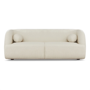Querno Modern Luxury Japandi Style Boucle Fabric Curvy Sofa Couch in Cream