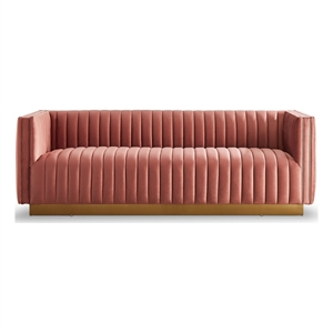 atson mid century modern luxury velvet couch in pink