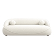 Borsan Modern Luxury Japandi Style Boucle Fabric Curvy Sofa Couch in Ivory