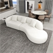 Galler Mid Century Modern Luxury Japandi Style Boucle Fabric Couch in Cream