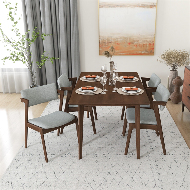 Abbet Mid-Century Modern Style 5 Piece Solid Wood Dining Room & Kitchen Set