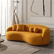 Bloom Japandi Style Luxury Modern Boucle Fabric Curvy Couch in Dark Yellow