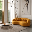Bloom Japandi Style Luxury Modern Boucle Fabric Curvy Couch in Dark Yellow