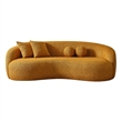 Bloom Japandi Style Luxury Modern Boucle Fabric Curvy Couch in Dark Yellow