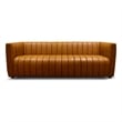 Rasem Mid Century Modern Luxry Tight Back Geniune Leather Couch in Cognac Tan