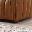 Rasem Mid Century Modern Luxry Tight Back Geniune Leather Couch in Cognac Tan