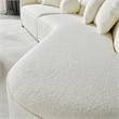 Galler Japandi Style Luxury Modern Boucle Fabric Curvy Couch in White