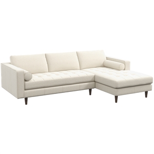 demi modern living room french boucle  fabric corner sectional sofa in cream