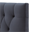 Elda Mid Century Modern Gray Velvet Upholstered Queen Platform Bed