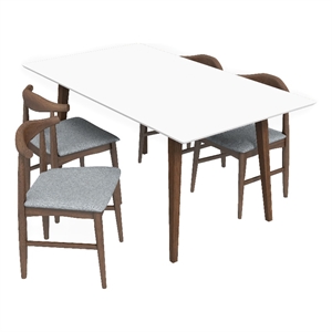 alpen mid century modern kitchen & dining room table and chairs for 4