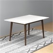 Aven Mid Century Modern Style Solid Wood White Top Rectangular Dining Table