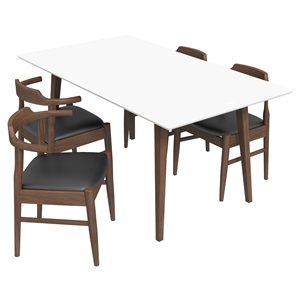 dartmouth modern kitchen & dining room solid wood 5 piece furniture set