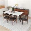 Dartmouth Kitchen&Dining Room Solid Wood Table and Black Leather Chair Set of 6