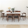 Dartmouth Kitchen&Dining Room Solid Wood Table and Black Leather Chair Set of 6