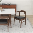 Dartmouth Kitchen&Dining Room Solid Wood Table and Black Leather Chair Set of 6