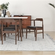 Dartmouth Kitchen&Dining Room Solid Wood Table and Black Leather Chair Set of 6