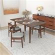 Dartmouth Modern Kitchen Solid Wood Table and Gray Fabric Chairs for 4