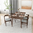 Dartmouth Modern Kitchen Solid Wood Table and Gray Fabric Chairs for 4