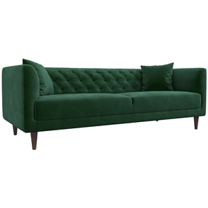 carsen luxury modern tufted pet friendly velvet living room green couch