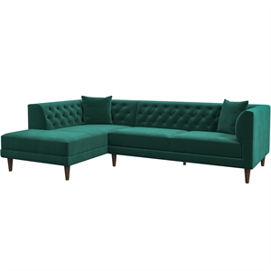 carben modern living room left sectional couch in dark green