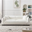 Mansen Mid Century Modern Luxry Tight Pillow Back French Boucle Couch in Cream