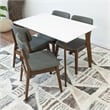 Modern Solid Wood Walnut/White Top Rectangular 47-inch Dining Table