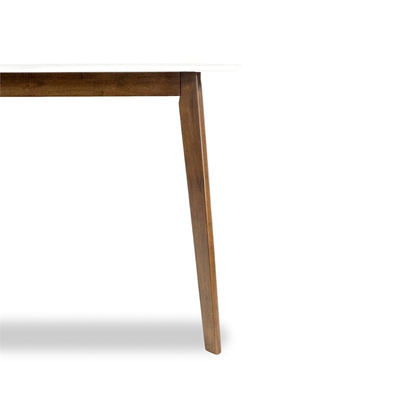 Modern Solid Wood Walnut/White Top Rectangular 47-inch Dining Table