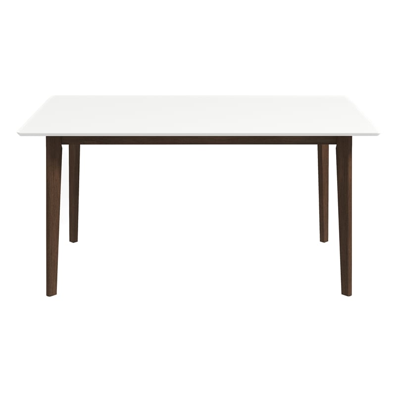 Modern Solid Wood Walnut/White Top Rectangular 47-inch Dining Table