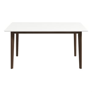 Modern Solid Wood Walnut/White Top Rectangular 47-inch Dining Table